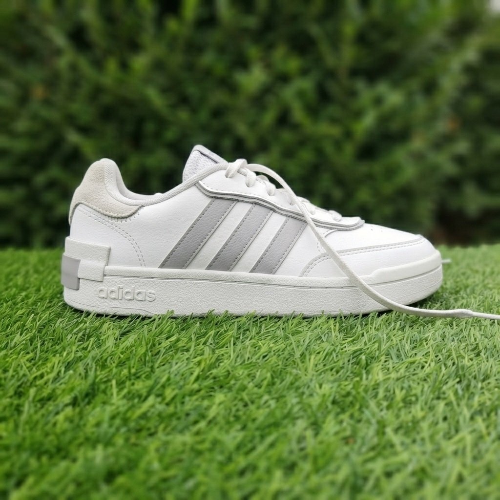 Adidas Cloudfoam Super White & Grey Casual Sneakers (Women's Size 6 US / UK 4.5)