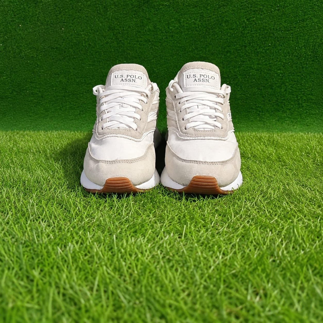 U.S. Polo Assn. White & Beige Casual Sneakers (Women's Size 7.5 US / UK 5) - Image 4
